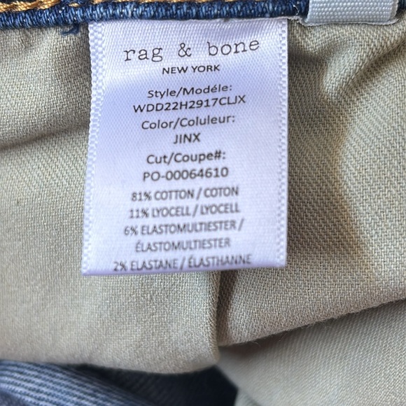 rag & bone Casey Hi-Rise ankle flare color Jinx stretch denim jeans women’s 31 - Picture 11 of 11
